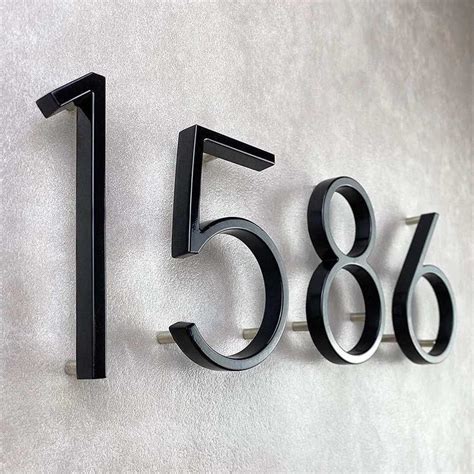 black metal floating house numbers|black reflective house numbers.